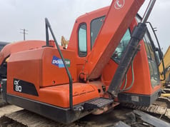 2021 Doosan DX80 crawler excavator, side view