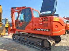 2023 Doosan DX150LC crawler excavator, rear three-quarter view 2023 Doosan DX150LC crawler excavator, rear three-quarter view