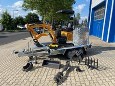 2026 Berger Kraus BK1300JSR mini excavator on trailer