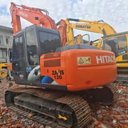 2021 Hitachi Zaxis 120 crawler excavator, rear three-quarter view