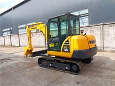 2022 Komatsu PC56 crawler excavator, rear three-quarter view