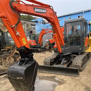 2018 Doosan DX60W crawler excavator, front three-quarter view 2018 Doosan DX60W crawler excavator, front three-quarter view