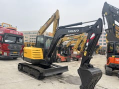 2023 Volvo EC60C mini excavator, front three-quarter view