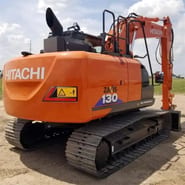 Hitachi Zaxis 130 crawler excavator, rear three-quarter view