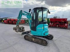 2018 Kobelco SK25SR-6E mini excavator, front three-quarter view