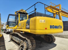 2022 Komatsu PC450-8 crawler excavator rear three-quarter view
