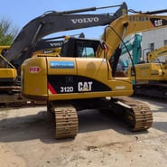2022 Caterpillar 312D excavator, rear three-quarter view