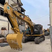 2022 Caterpillar 329D2 crawler excavator, front three-quarter view