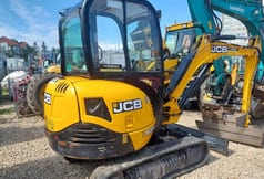 2022 JCB 8026 mini excavator, rear three-quarter view