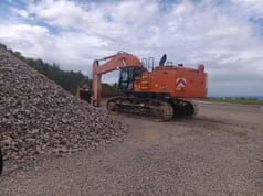 2023 Hitachi ZX690LCR-7 crawler excavator, rear three-quarter view