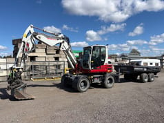2024 Takeuchi TB395W wheeled excavator side view 2024 Takeuchi TB395W wheeled excavator side view