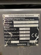 2022 Volvo ECR25D mini excavator identification plate