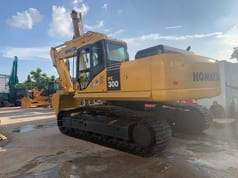 2020 Komatsu PC300 crawler excavator, rear three-quarter view