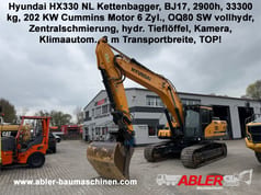 2017 Hyundai HX330 NL crawler excavator, front three-quarter view 2017 Hyundai HX330 NL crawler excavator, front three-quarter view