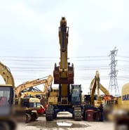 2024 Caterpillar 374FL crawler excavator, front view 2024 Caterpillar 374FL crawler excavator, front view