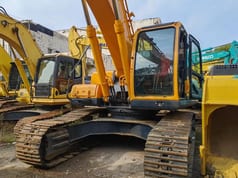 2023 Hyundai R330LC-9T excavator, front three-quarter view