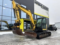 2017 Yanmar SV100-2A mini excavator, front three-quarter view