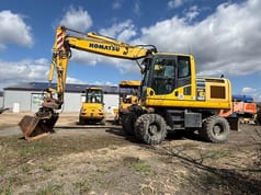 2017 Komatsu PW160-10 wheel excavator, side profile view 2017 Komatsu PW160-10 wheel excavator, side profile view