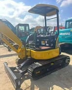 2024 Komatsu PC30 MR mini excavator, rear three-quarter view
