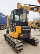 2013 Komatsu PC50MR-2 mini excavator, rear three-quarter view