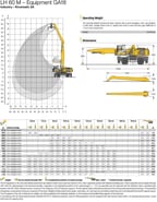 2012 Liebherr LH60 M material handler technical specification chart