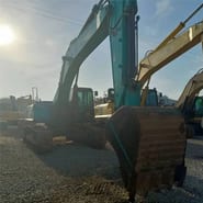 2023 Kobelco SK330D crawler excavator, front three-quarter view