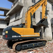 2022 Hyundai 220LC-9S crawler excavator, rear three-quarter view