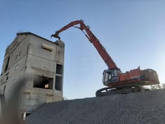 1990 Hitachi EX400LC demolition excavator side view