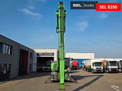 2016 Sennebogen 830 wheel excavator, front view with boom raised