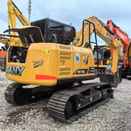 2023 Sany SY75C mini excavator rear three-quarter view