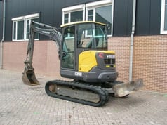 2018 Volvo ECR50D mini excavator, front three-quarter view