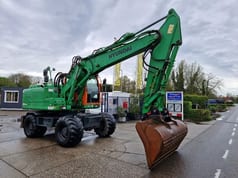 2015 Hyundai R160W-9A wheel excavator, side profile view