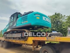 2026 Kobelco SK380XDLC-10 crawler excavator, rear three-quarter view 2026 Kobelco SK380XDLC-10 crawler excavator, rear three-quarter view