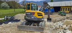 2020 Volvo ECR88D mini excavator, front three-quarter view 2020 Volvo ECR88D mini excavator, front three-quarter view