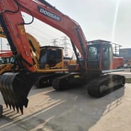 2020 Doosan DX300LC crawler excavator, front three-quarter view