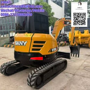 2024 Sany SY35U mini excavator, rear three-quarter view