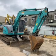 2022 Kobelco SK75 mini excavator, side view 2022 Kobelco SK75 mini excavator, side view