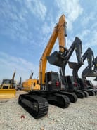2024 Hyundai 220 crawler excavator, front three-quarter view