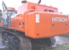 2008 Hitachi Zaxis 470 LCN demolition excavator, rear three-quarter view