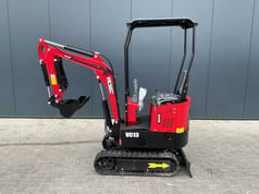 Vicsec VC13-R mini excavator, side profile view Vicsec VC13-R mini excavator, side profile view