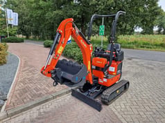 2026 Kubota U10-5 mini excavator, front three-quarter view