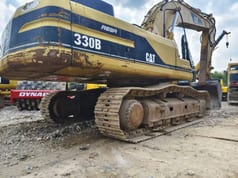 2017 Caterpillar 330B crawler excavator, rear three-quarter view