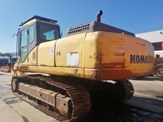 Komatsu PC340NLC-7 crawler excavator, rear three-quarter view