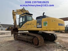 2021 Komatsu PC400 crawler excavator, rear three-quarter view 2021 Komatsu PC400 crawler excavator, rear three-quarter view