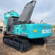 2019 Kobelco SK350LC crawler excavator, rear three-quarter view 2019 Kobelco SK350LC crawler excavator, rear three-quarter view