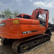 2023 Doosan DX150LCA crawler excavator, rear three-quarter view 2023 Doosan DX150LCA crawler excavator, rear three-quarter view