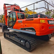2024 Doosan DX300LC-9C crawler excavator, rear three-quarter view
