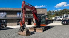 2019 Kubota KX080-4A mini excavator, front three-quarter view