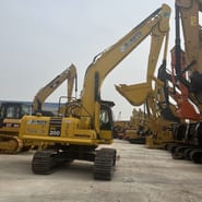 2023 Komatsu PC200 crawler excavator, rear three-quarter view