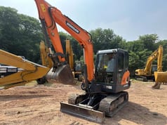 2020 Doosan DX60-E crawler excavator, front three-quarter view